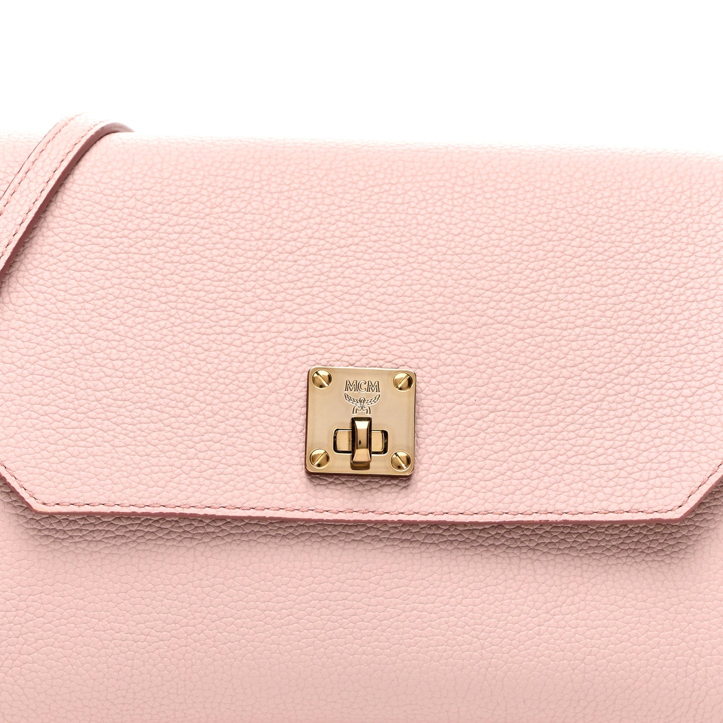 Grained Calfskin Small Milla Clutch Pale Mauve