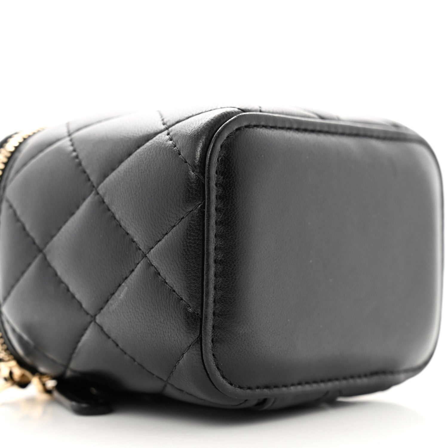 Chanel Lambskin Quilted Mini Pearl Crush Vanity Case With Chain