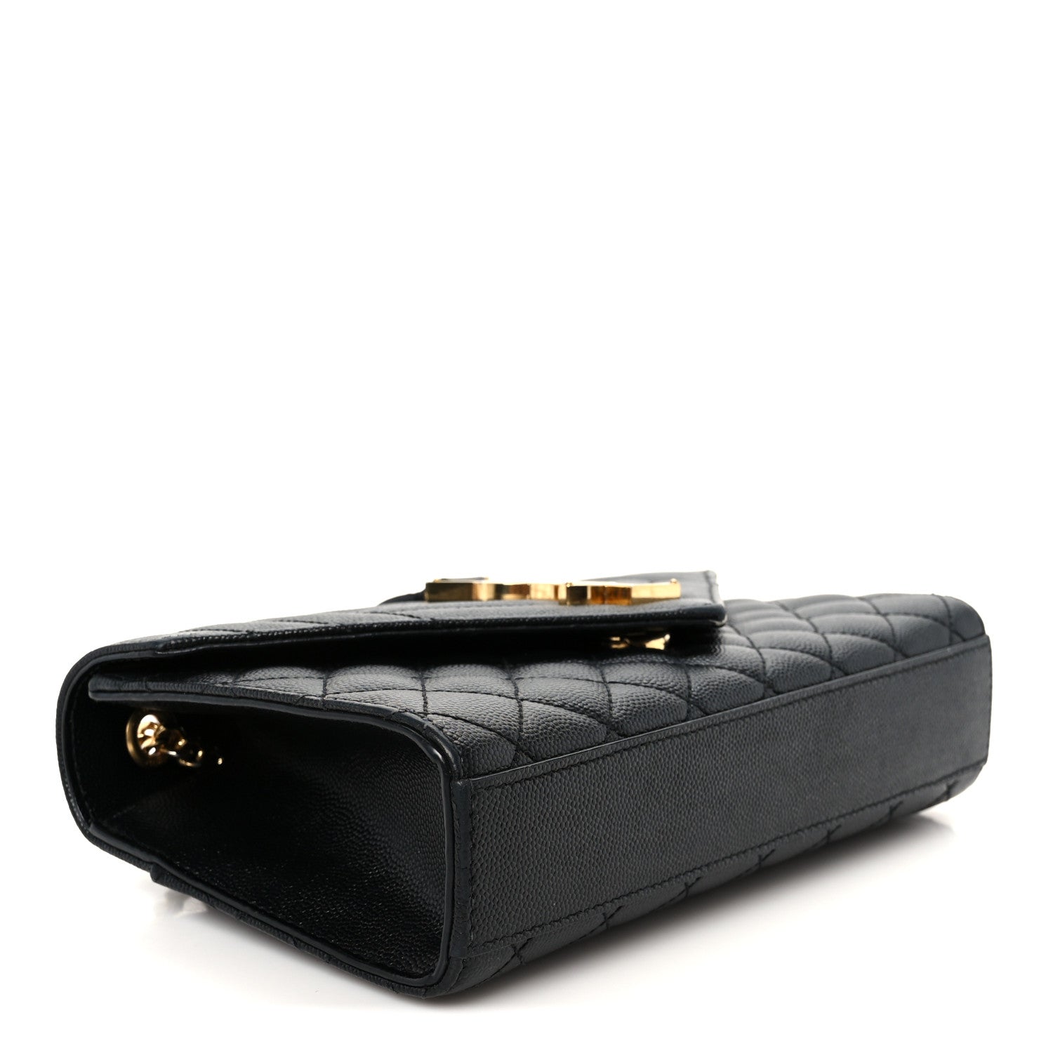 Saint Laurent Grain De Poudre Textured Mixed Matelasse Triquilt Small Monogram Satchel Black 4 of 11