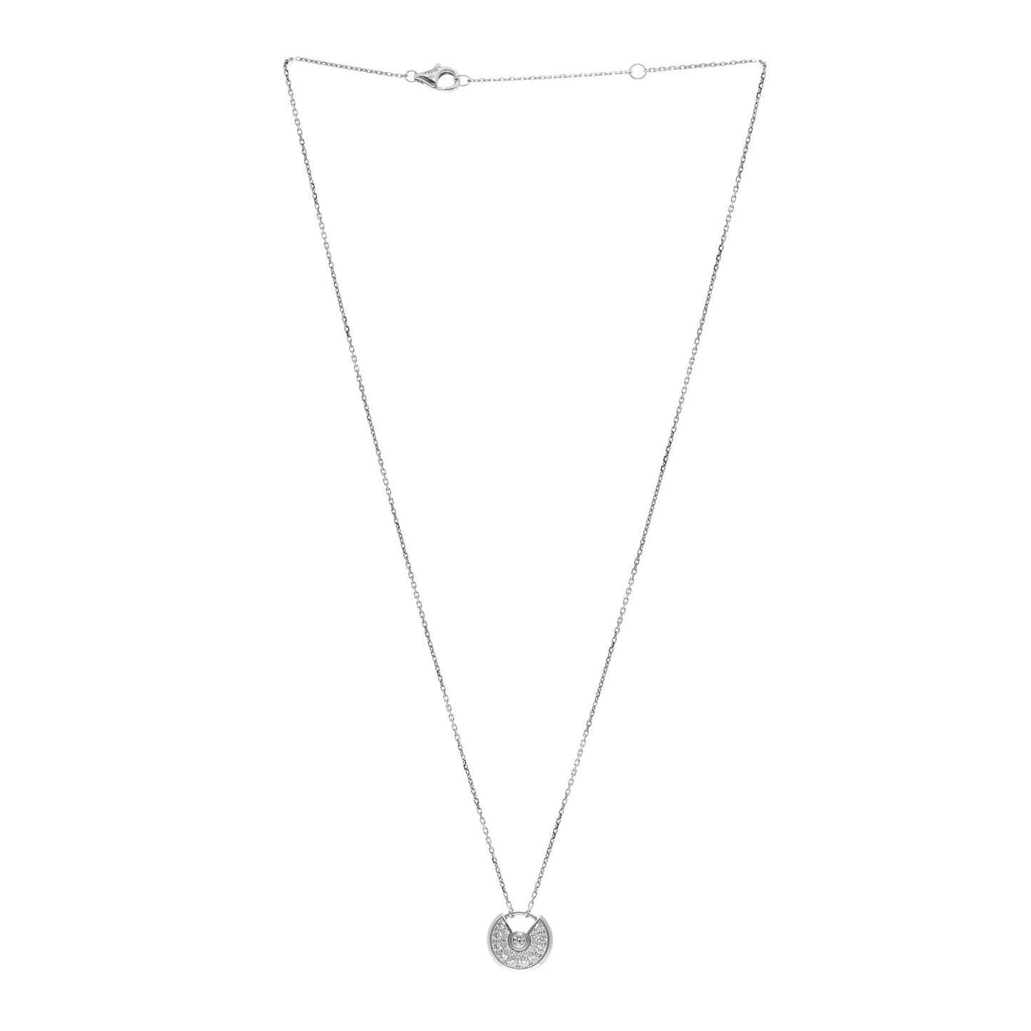18K White Gold Diamond XS Amulette de Pendant Necklace
