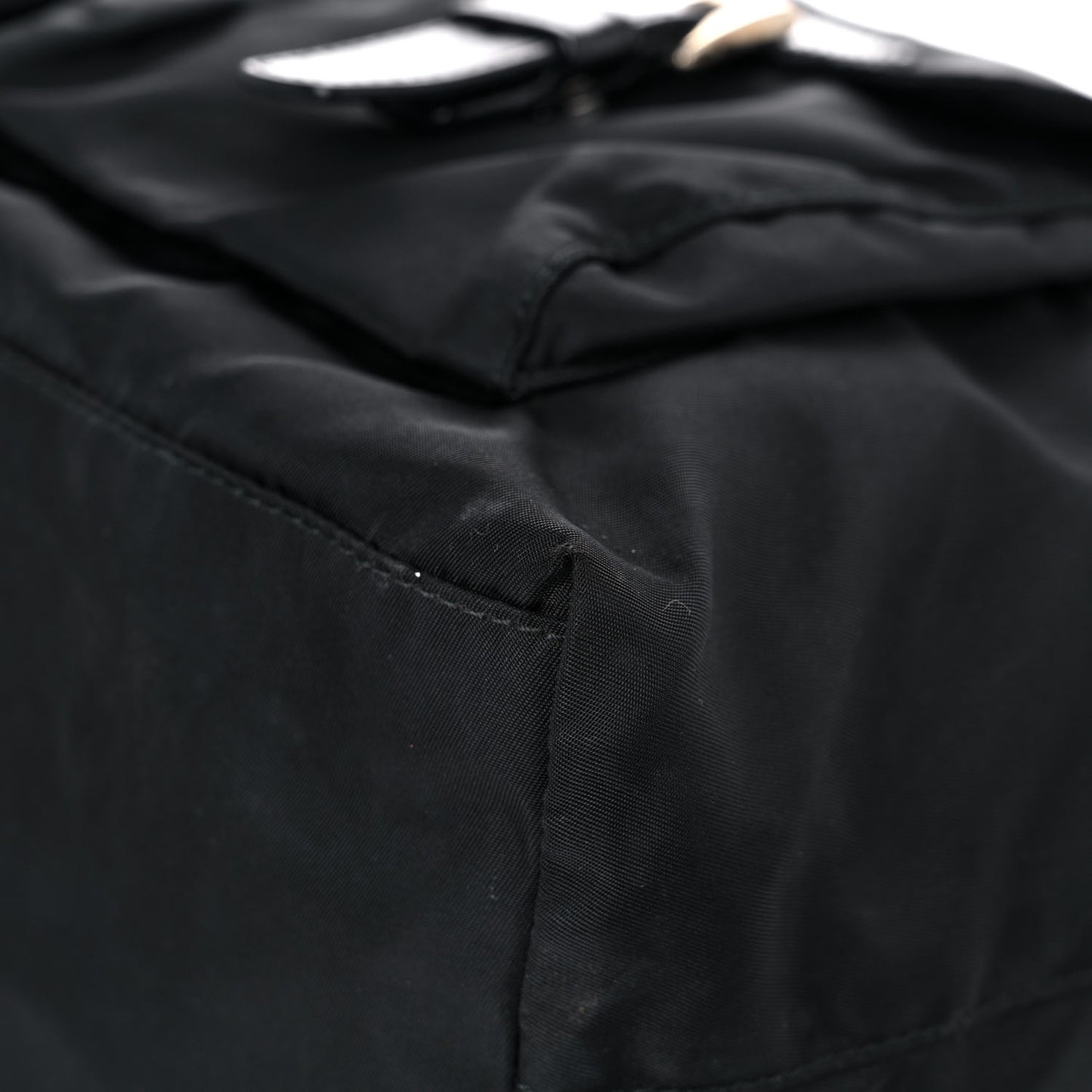Nylon Vela Drawstring Shopping Tote Black