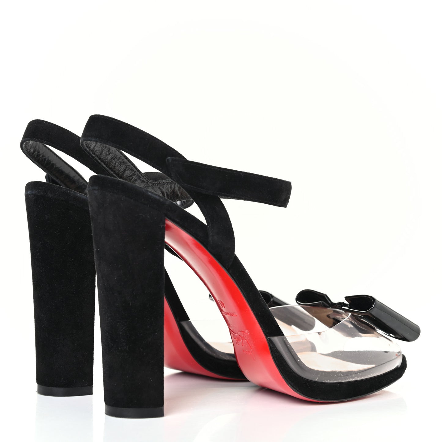 Veau Velours Patent PVC One Bow 120 Sandals 41 Black