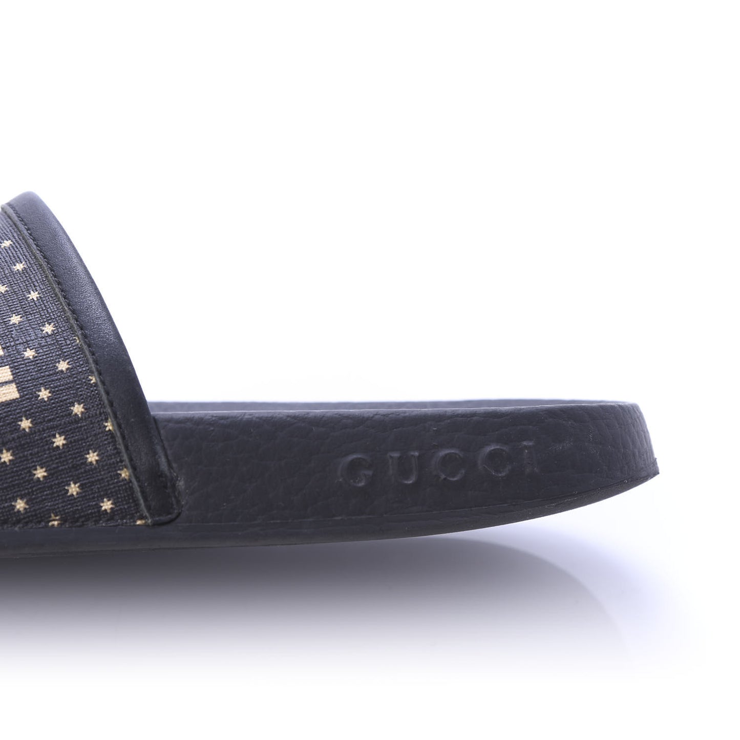X SEGA Supreme Canvas GUCCY Stars Womens Slide Sandals 35 Black Gold