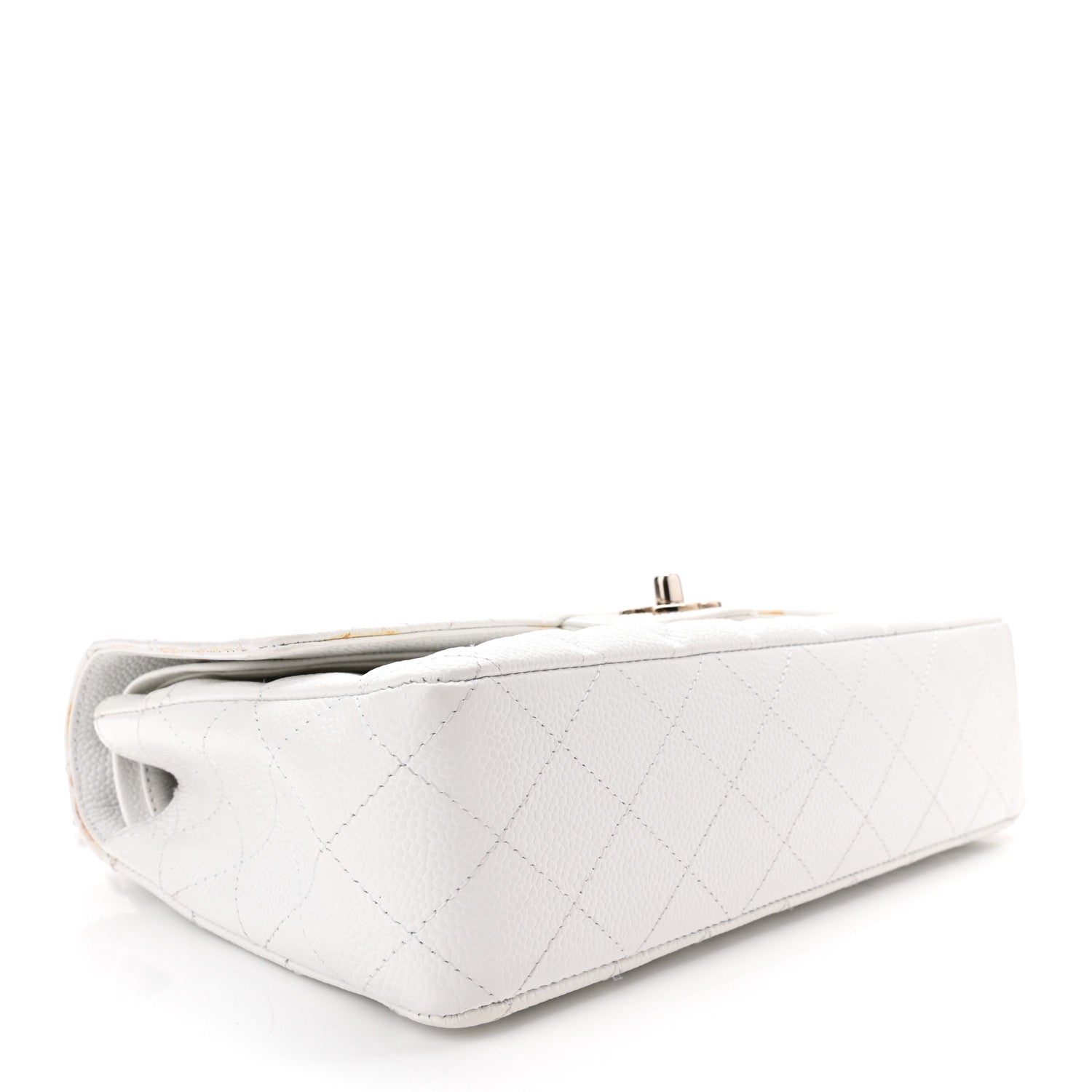 Chanel Caviar Quilted Medium Double Flap White 3 of 9