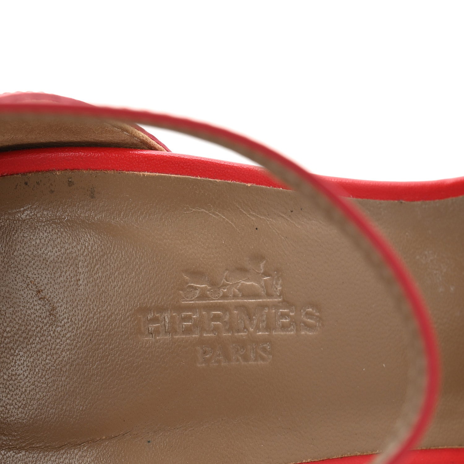 Hermes Calfskin Legend Wedge Sandals 38 Pavot 7 of 9