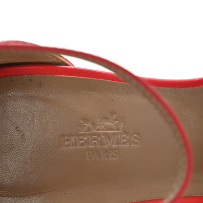 Hermes Calfskin Legend Wedge Sandals 38 Pavot 7 of 9