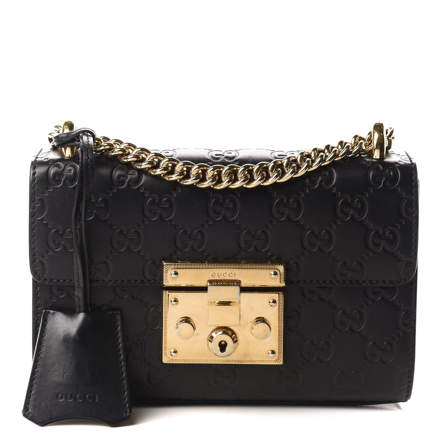 Guccissima Small Padlock Shoulder Bag Black