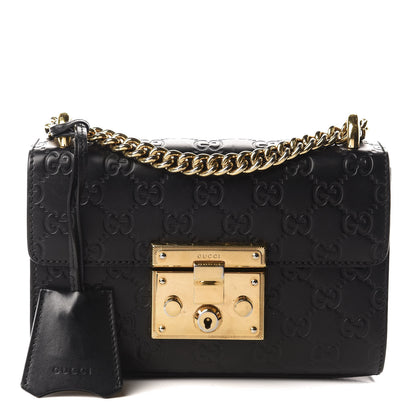 Gucci Guccissima Small Padlock Shoulder Bag Black 1 of 12