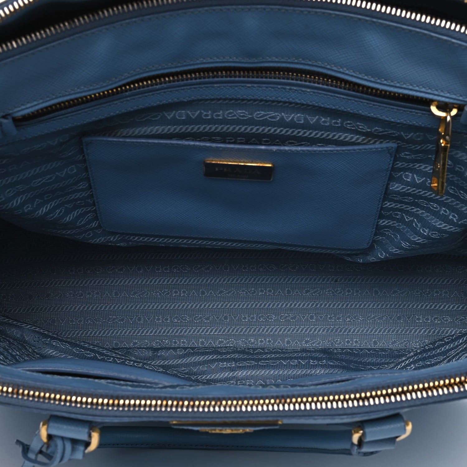 Prada Saffiano Medium Galleria Double Zip Tote Aviazione 3 of 14