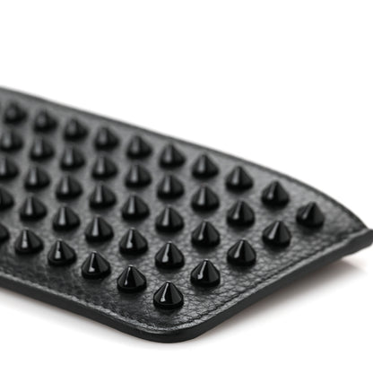 Christian Louboutin Grained Calfskin Spikes Zip Card Holder Black 8 of 8