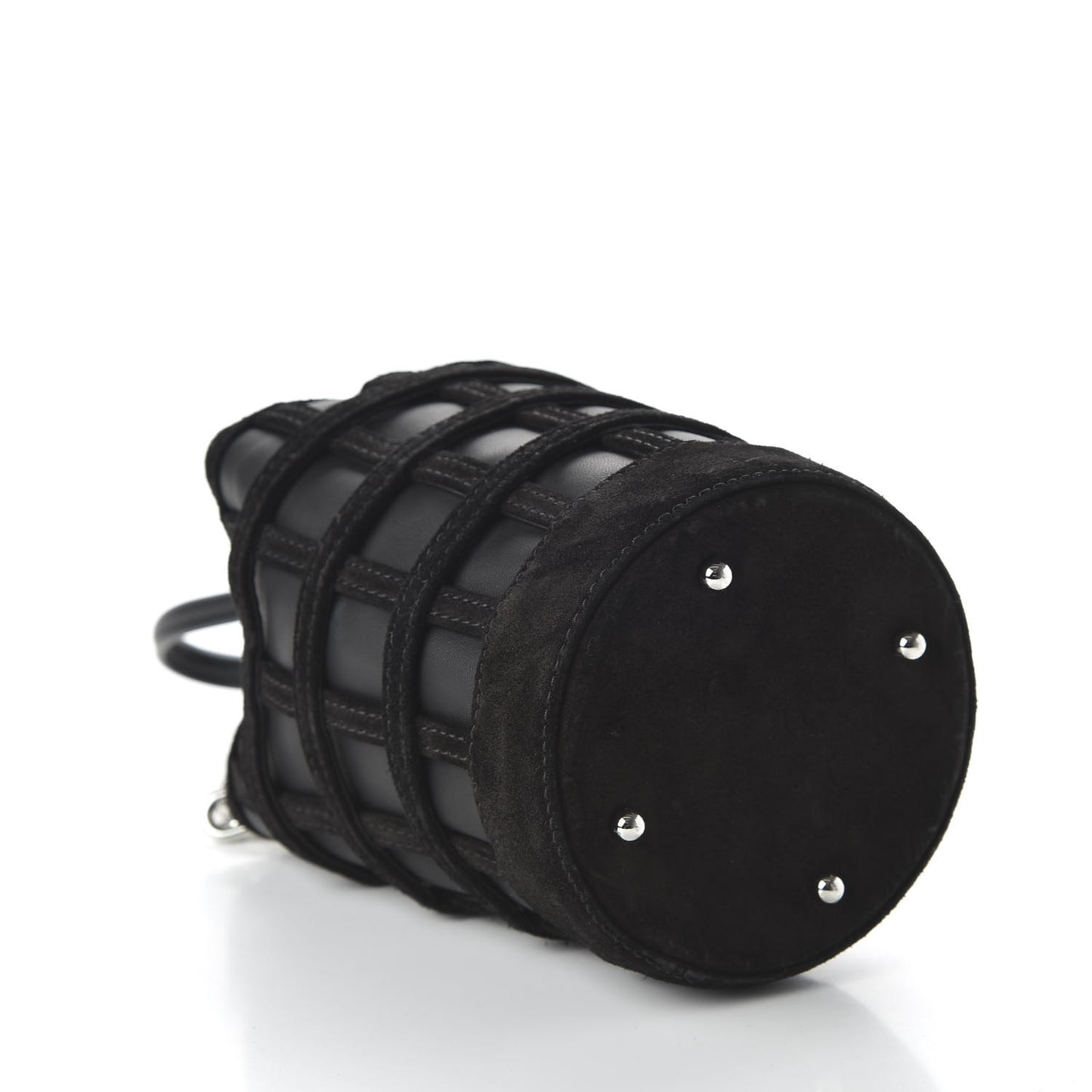 Suede Calfskin Roxy Mini Bucket Bag Black