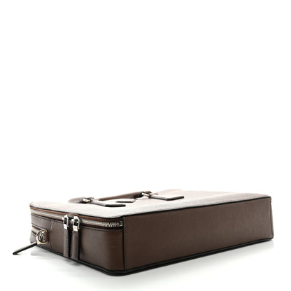 Prada Saffiano Travel Briefcase Cacao 4 of 10