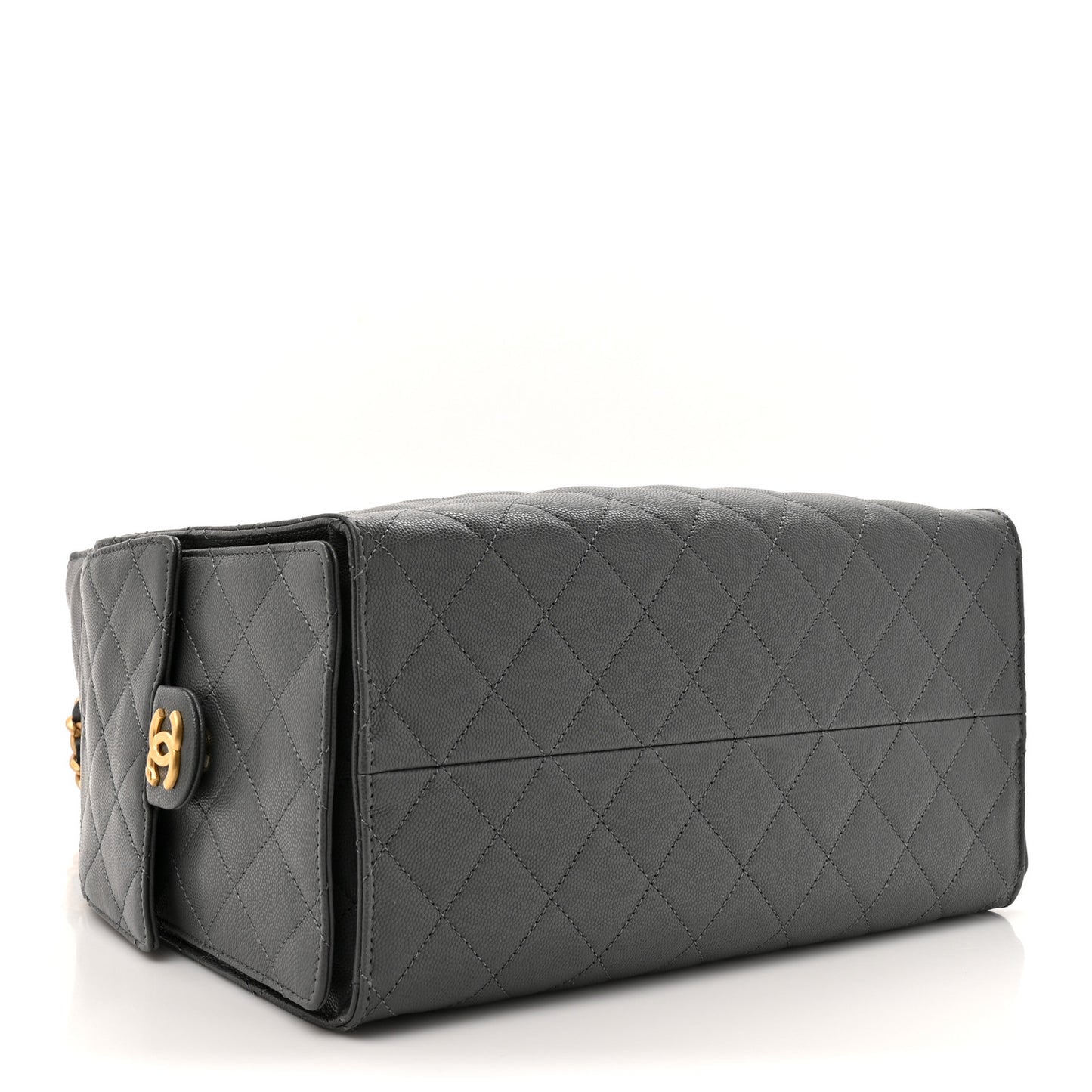 Caviar Quilted Medium Chanel 25 Handbag Dark Grey