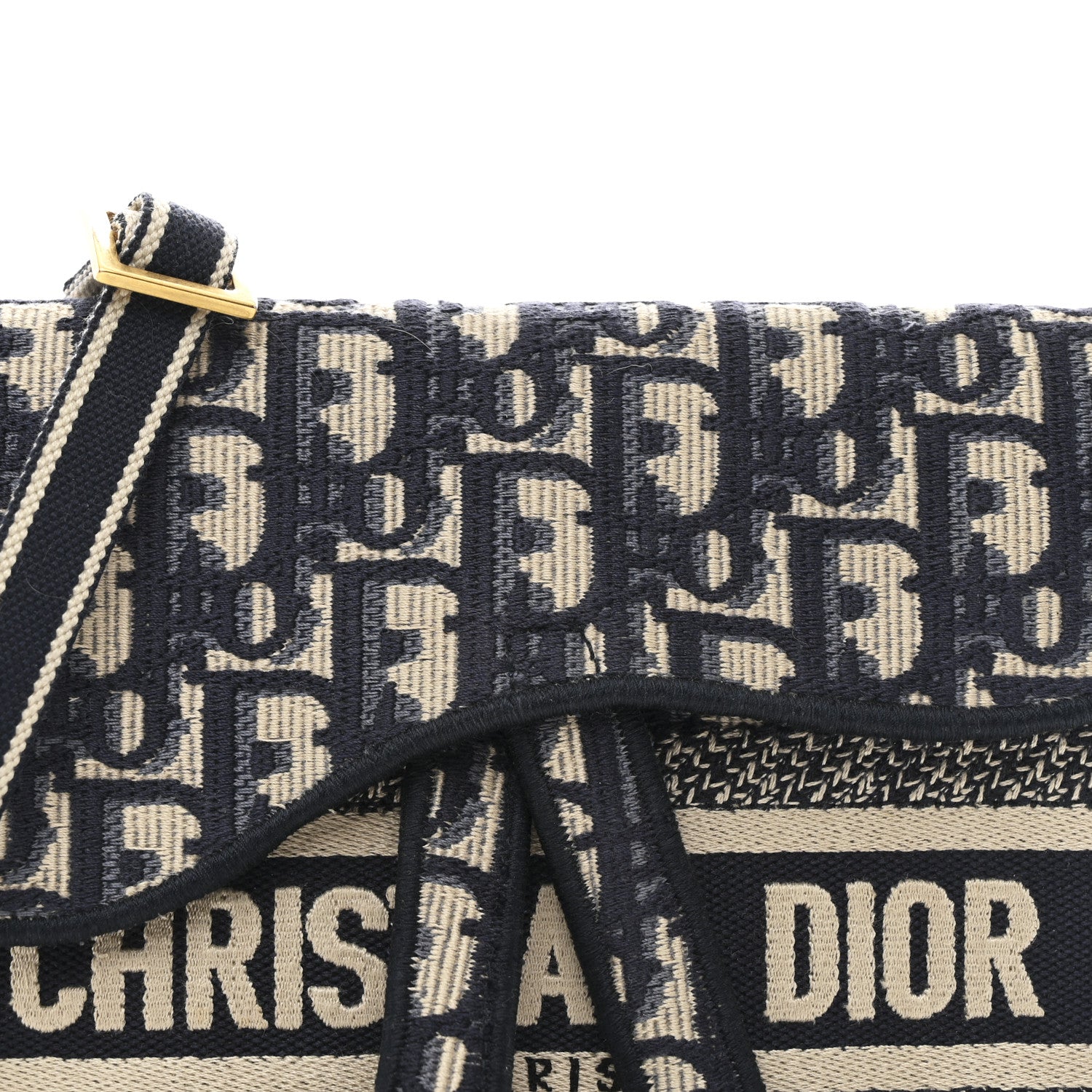 Christian Dior Oblique Slim Saddle Pouch Blue 8 of 12