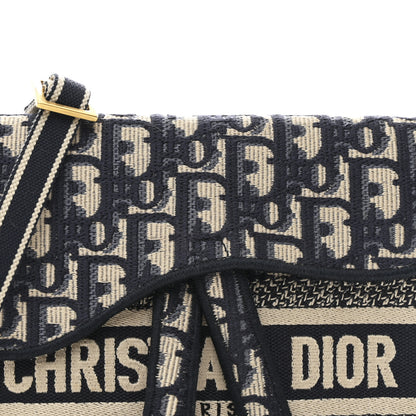 Christian Dior Oblique Slim Saddle Pouch Blue 8 of 12