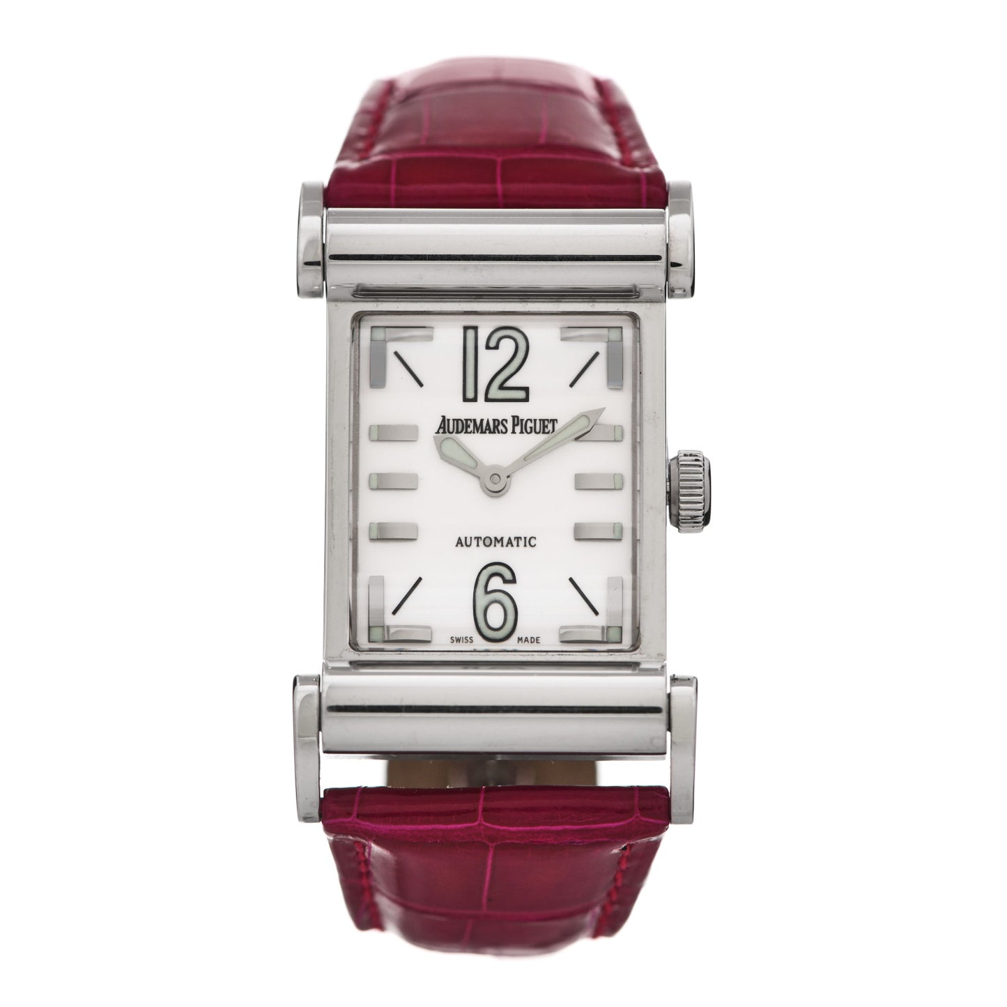 18K White Gold Alligator 24mm Canape Automatic Watch 15091BC