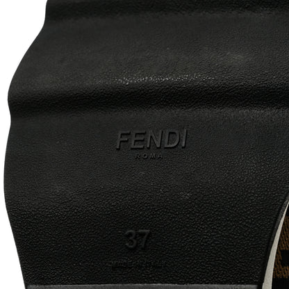 Fendi Stretch Knit Jacquard FF Reloaded Sock Sneakers 37 Tobacco Black 7 of 9