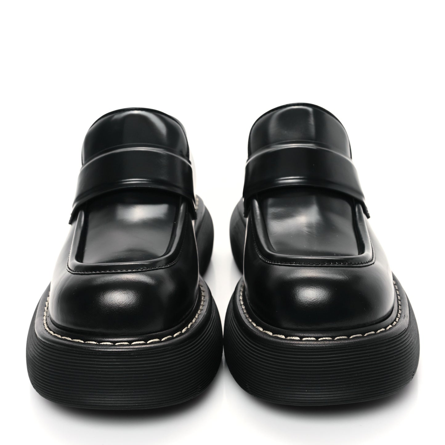 Brushed Calfskin Swell Loafers 41 Black