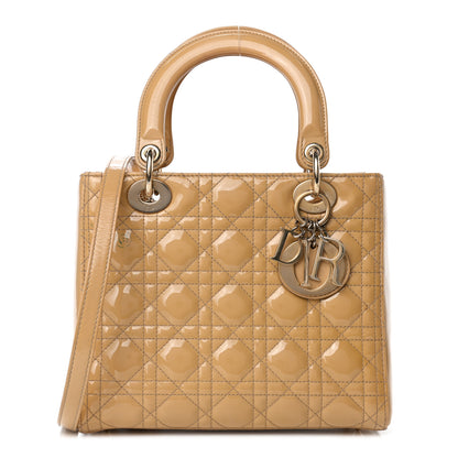 Christian Dior Patent Cannage Medium Lady Dior Beige 1 of 6