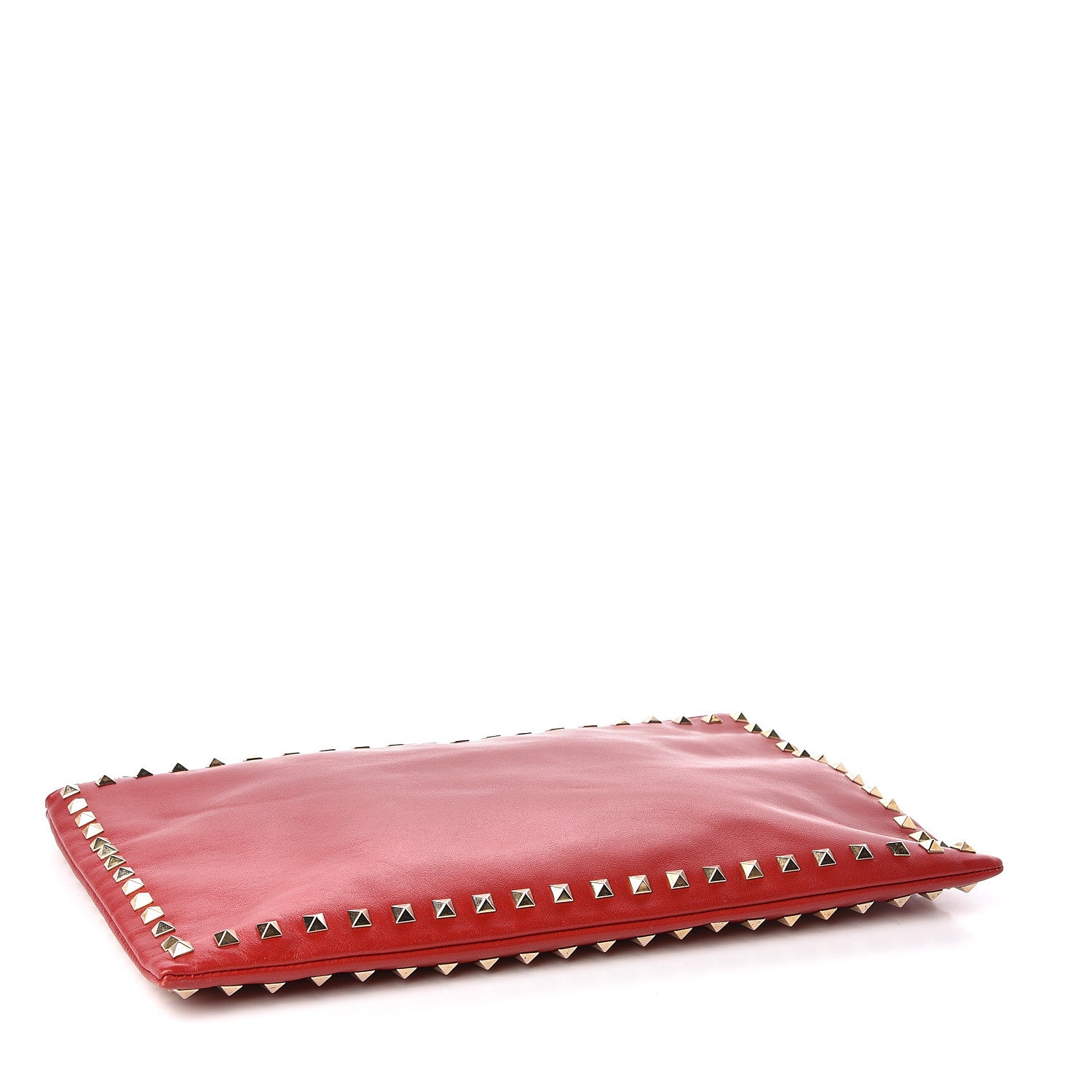 Valentino Garavani Vitello Large Rockstud Zip Wristlet Pouch Rosso Valentino 4 of 7