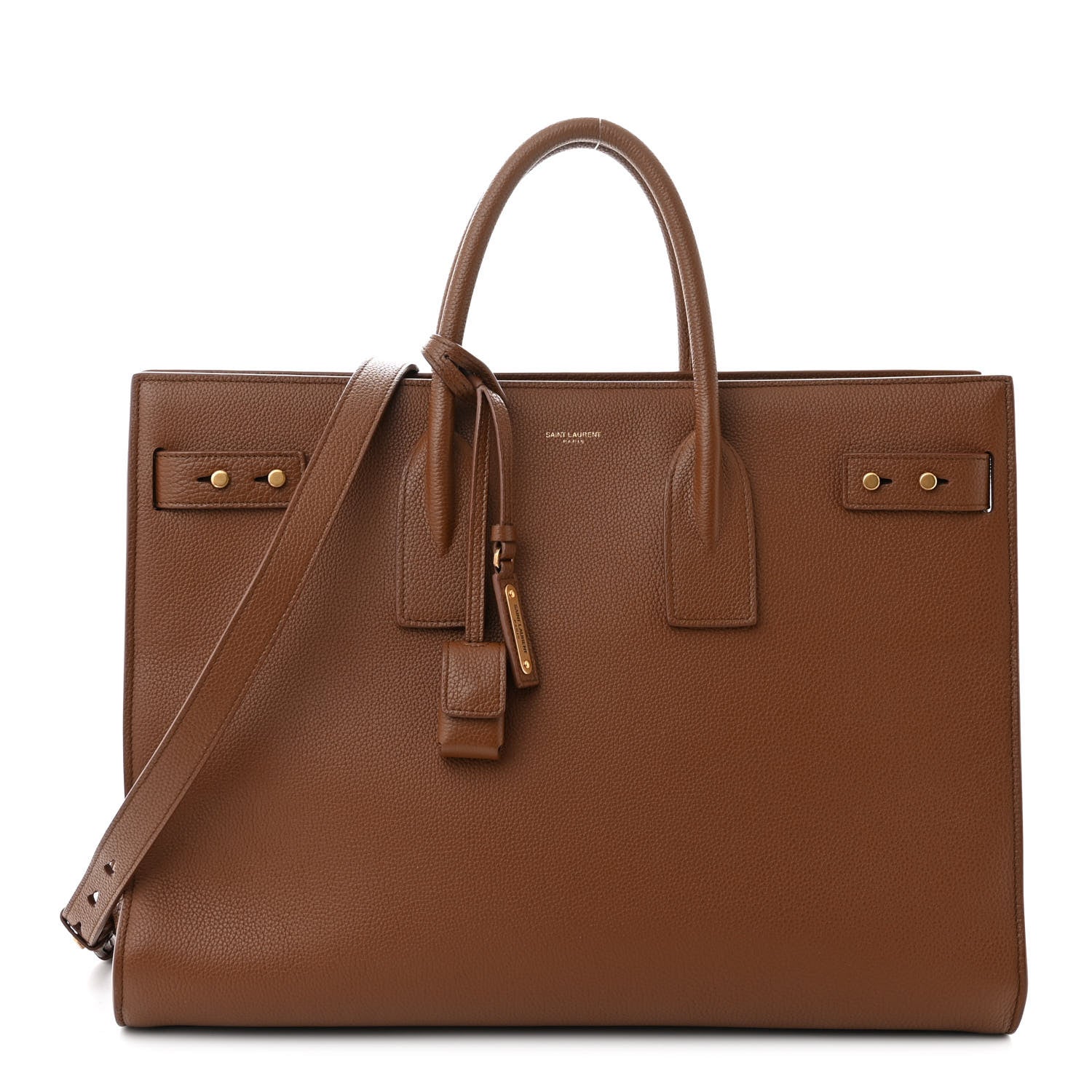 Saint Laurent Grained Calfskin Large Thin Sac De Jour Toasted Brown 1 of 10