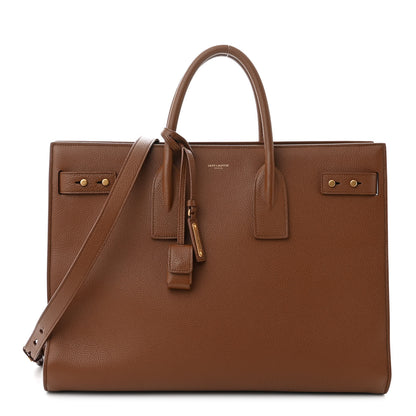 Saint Laurent Grained Calfskin Large Thin Sac De Jour Toasted Brown 1 of 10