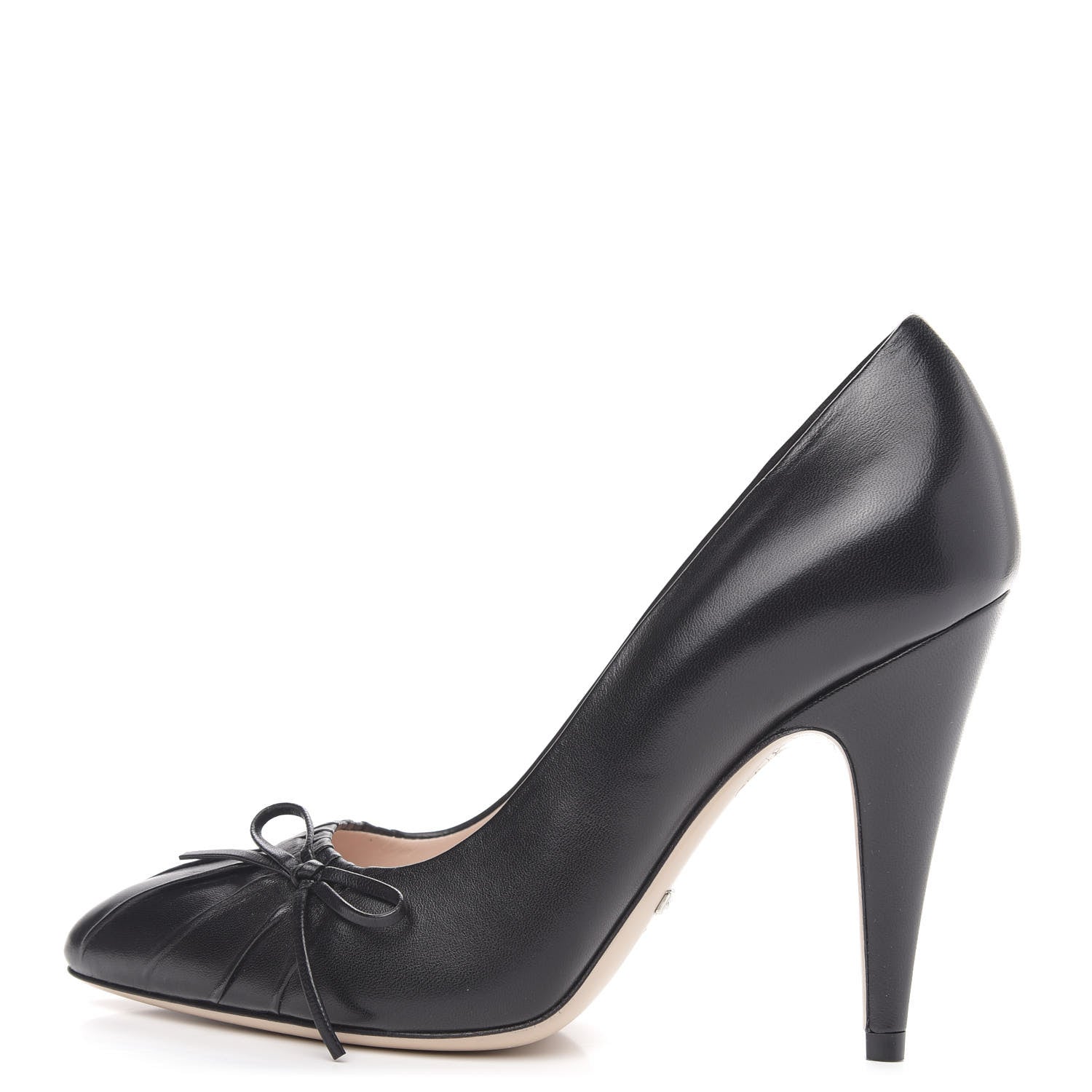 Gucci Nappa Bow High Heel Pumps 35 Black 1 of 9