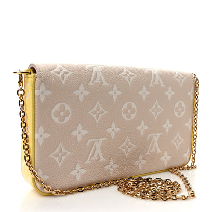 Louis Vuitton Empreinte Spring in the City Felicie Pochette Chain Wallet Pink Beige Yellow 4 of 9