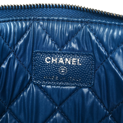 Chanel Caviar Quilted Medium Boy Cosmetic Case Blue 6 of 8