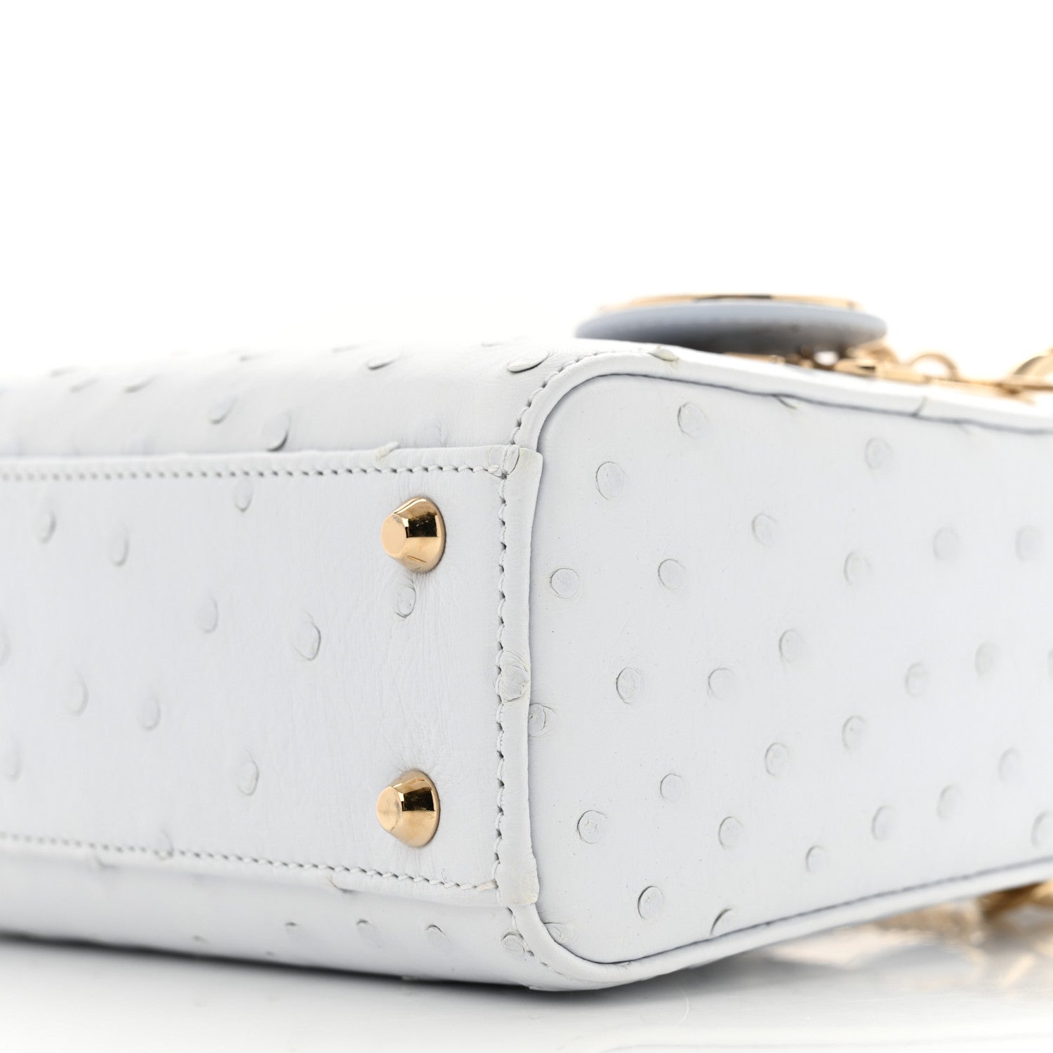 Christian Dior Ostrich Mini Lady Dior Light Blue 9 of 14
