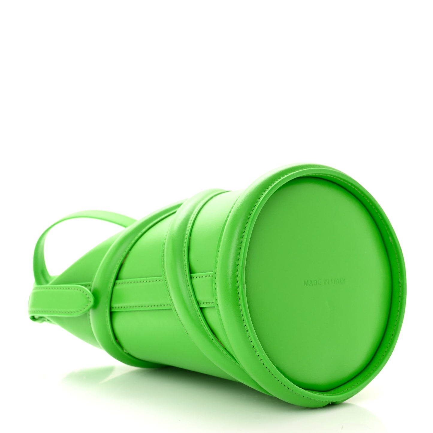 Calfskin Mini Curve Bucket Bag Acid Green