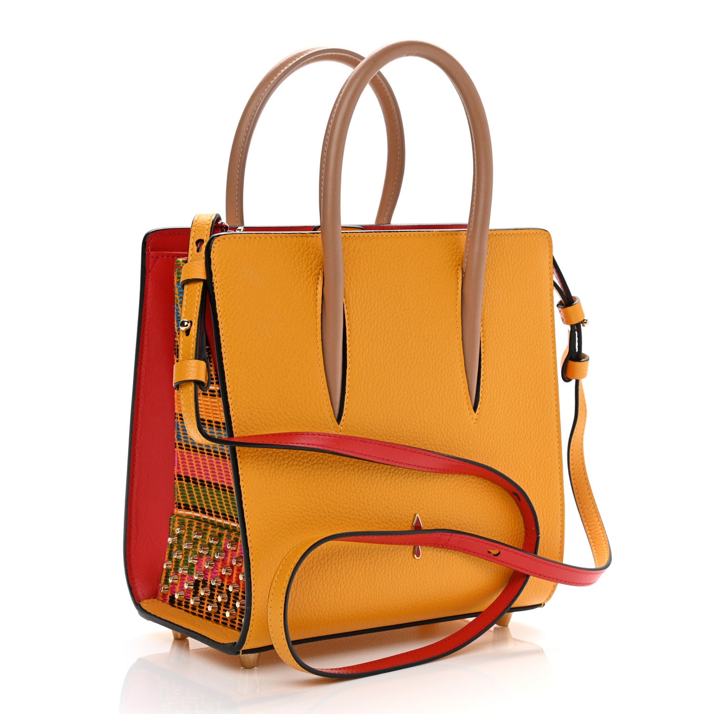 Calfskin Embroidered Studded Small Paloma Full Moon