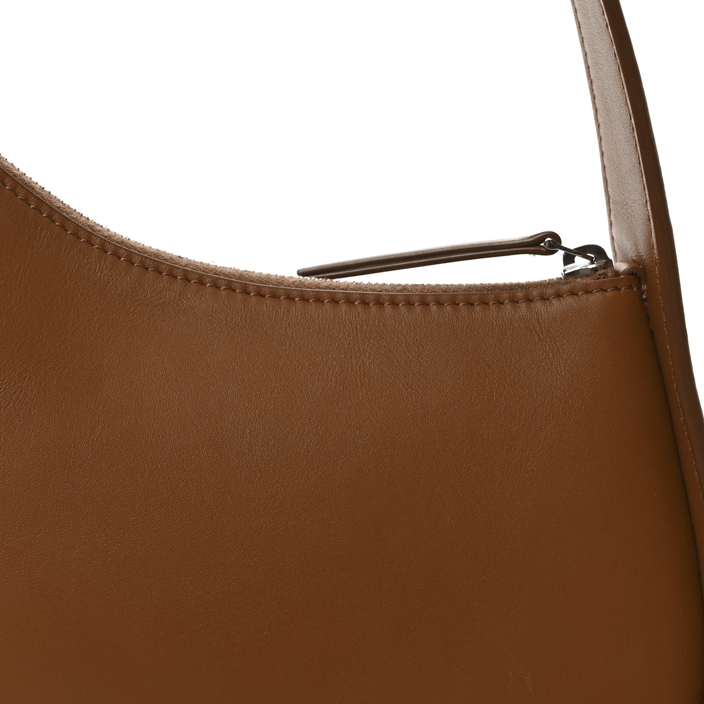 Smooth Calfskin Half Moon Shoulder Bag Chestnut