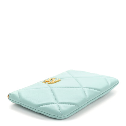 Chanel Goatskin Quilted Small Chanel 19 Pouch Light Blue 4 of 7