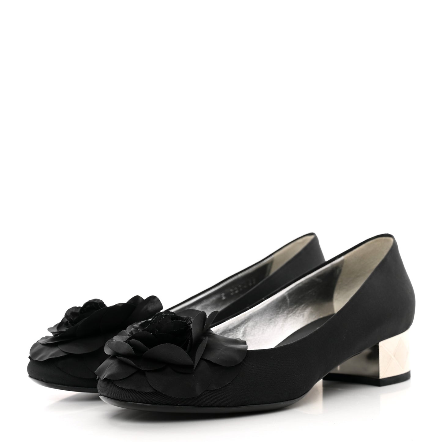 Grosgrain Camellia Pumps 39.5 Black