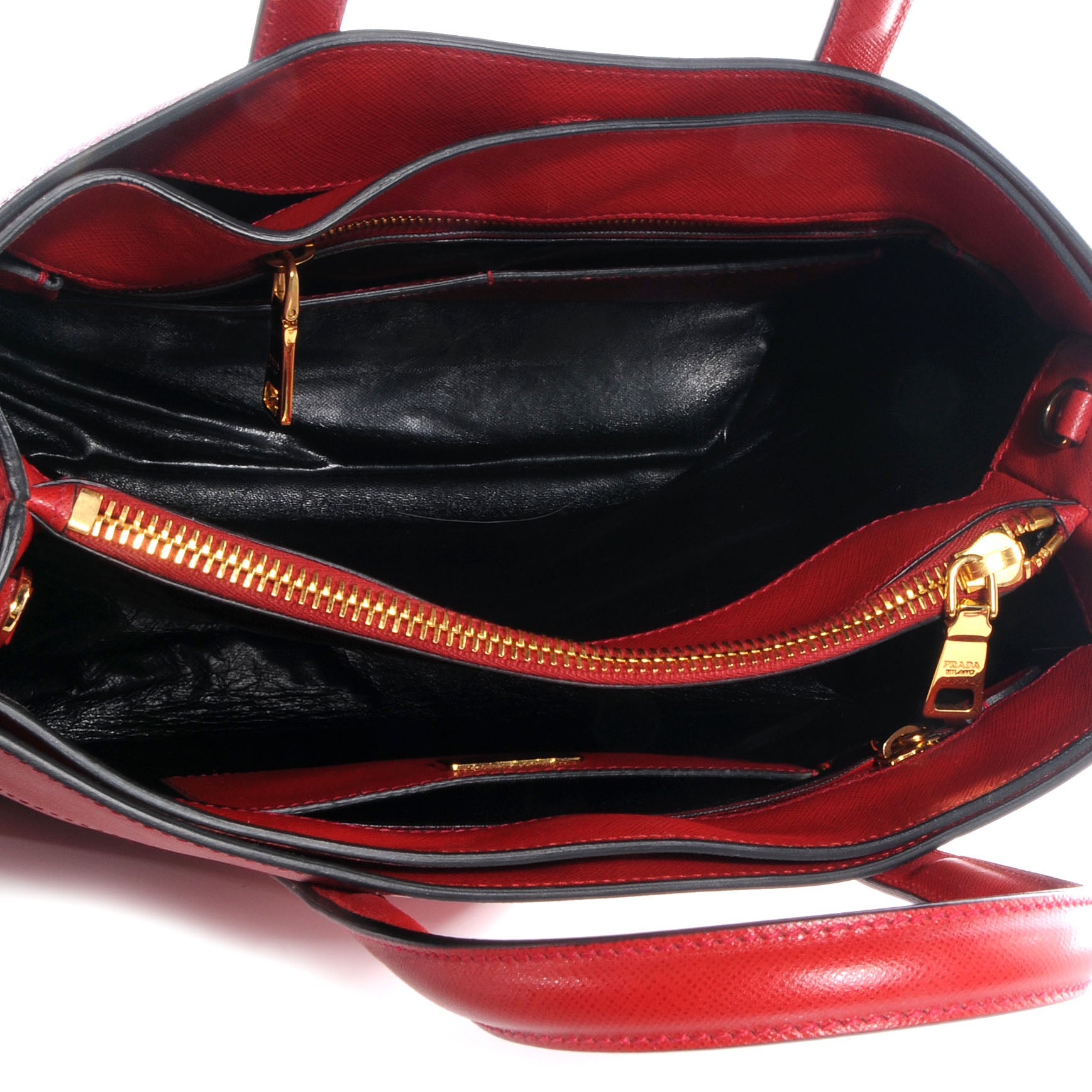 Prada Saffiano Soft Tote Fuoco 5 of 10