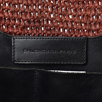 Balenciaga Raffia Woven Large Tote Brown Black 7 of 11