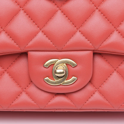 Chanel Lambskin Quilted Mini Rectangular Flap Red 8 of 11