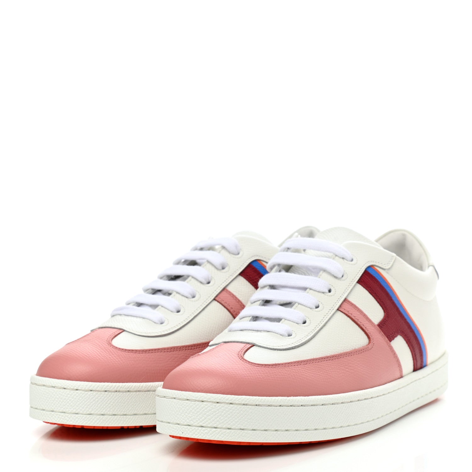 Hermes Epsom Womens Boomerang Sneakers 38 Multicolore Rose Pale 3 of 9