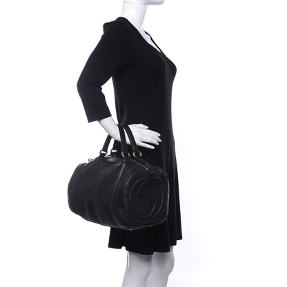 Gucci Pebbled Calfskin Medium Soho Boston Black 2 of 17