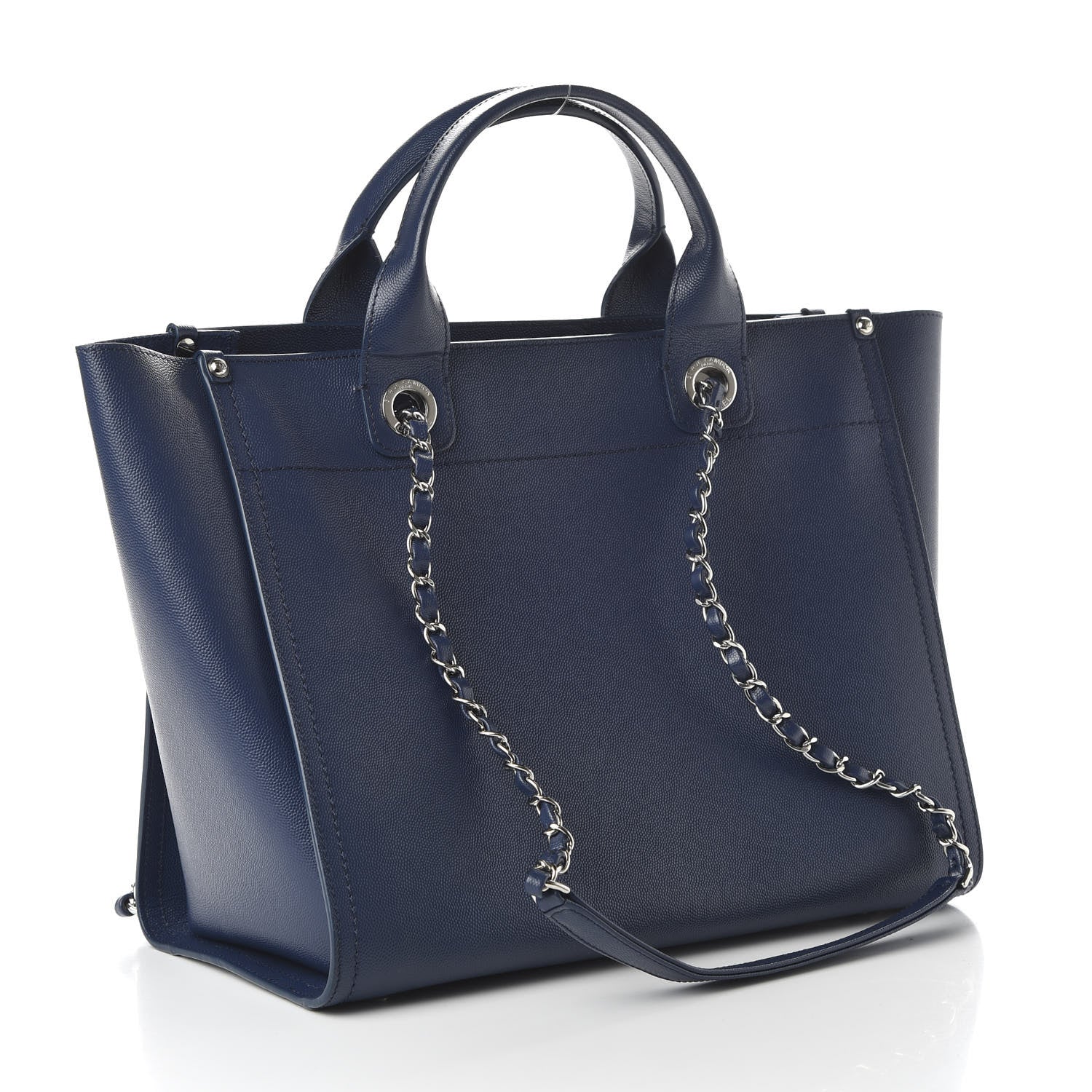 Chanel Caviar Small Studded Deauville Tote Navy 4 of 10