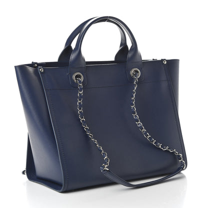 Chanel Caviar Small Studded Deauville Tote Navy 4 of 10