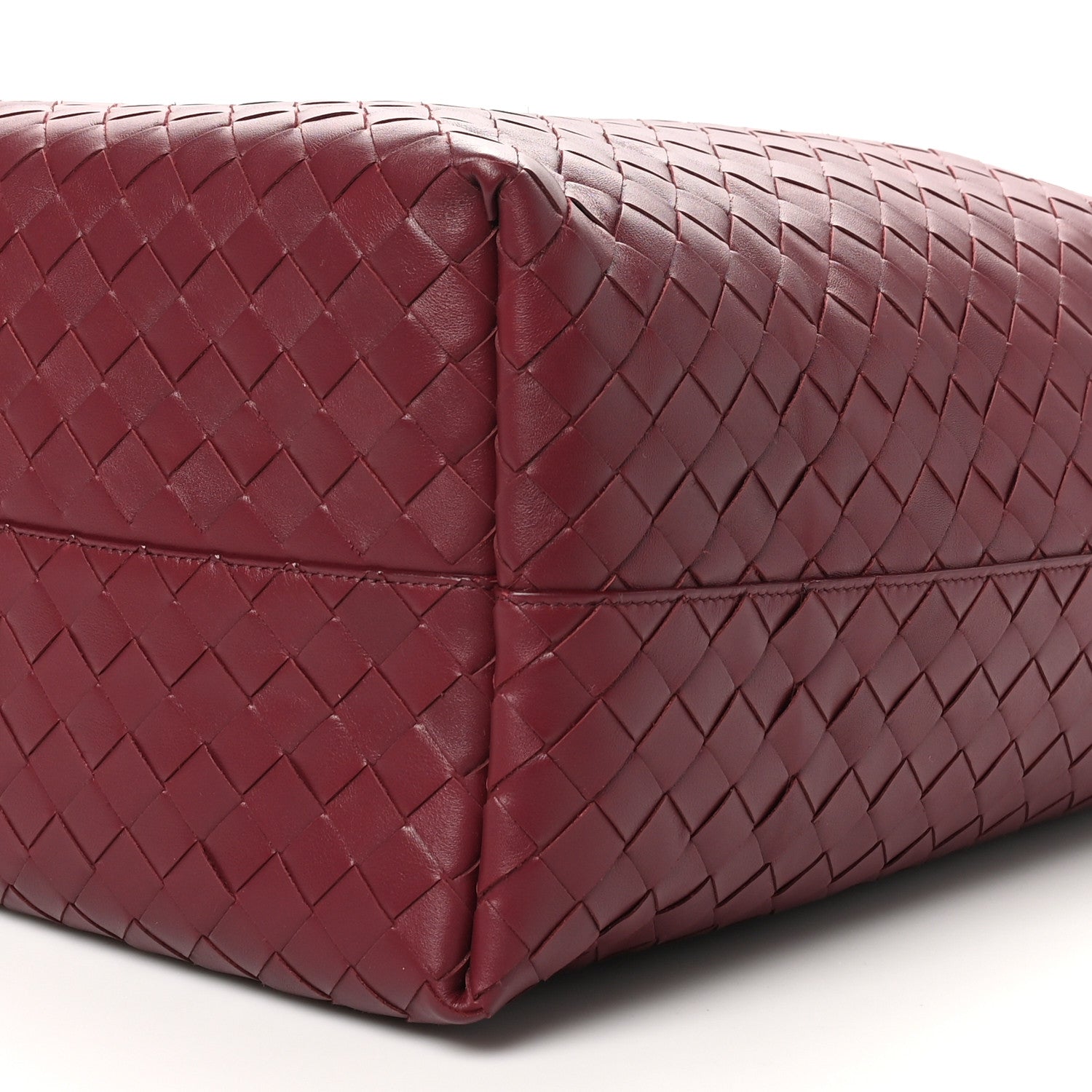 Bottega Veneta Calfskin Intrecciato Large North South Tote Bag Burgundy 9 of 9