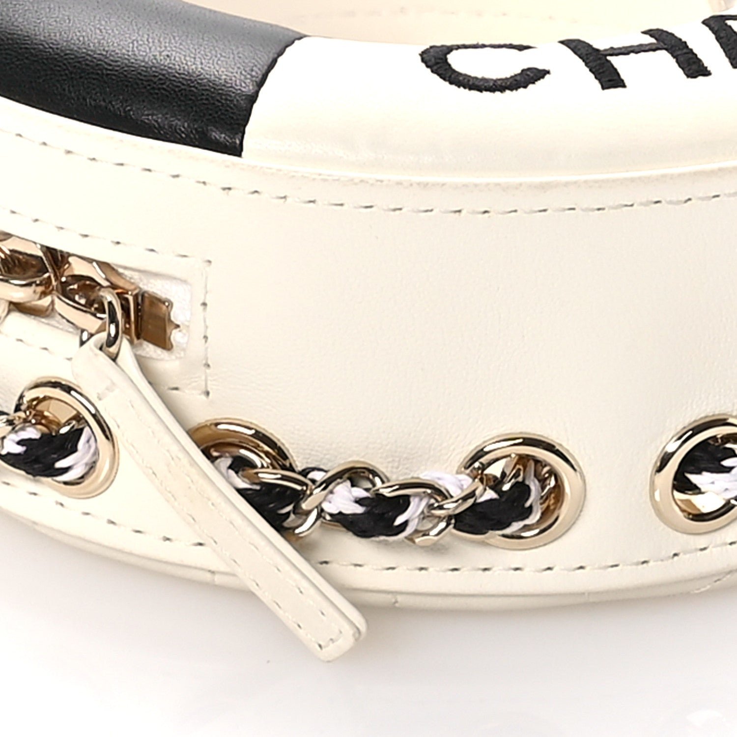 Chanel Lambskin Coco Lifesaver Round Bag Black White 9 of 10