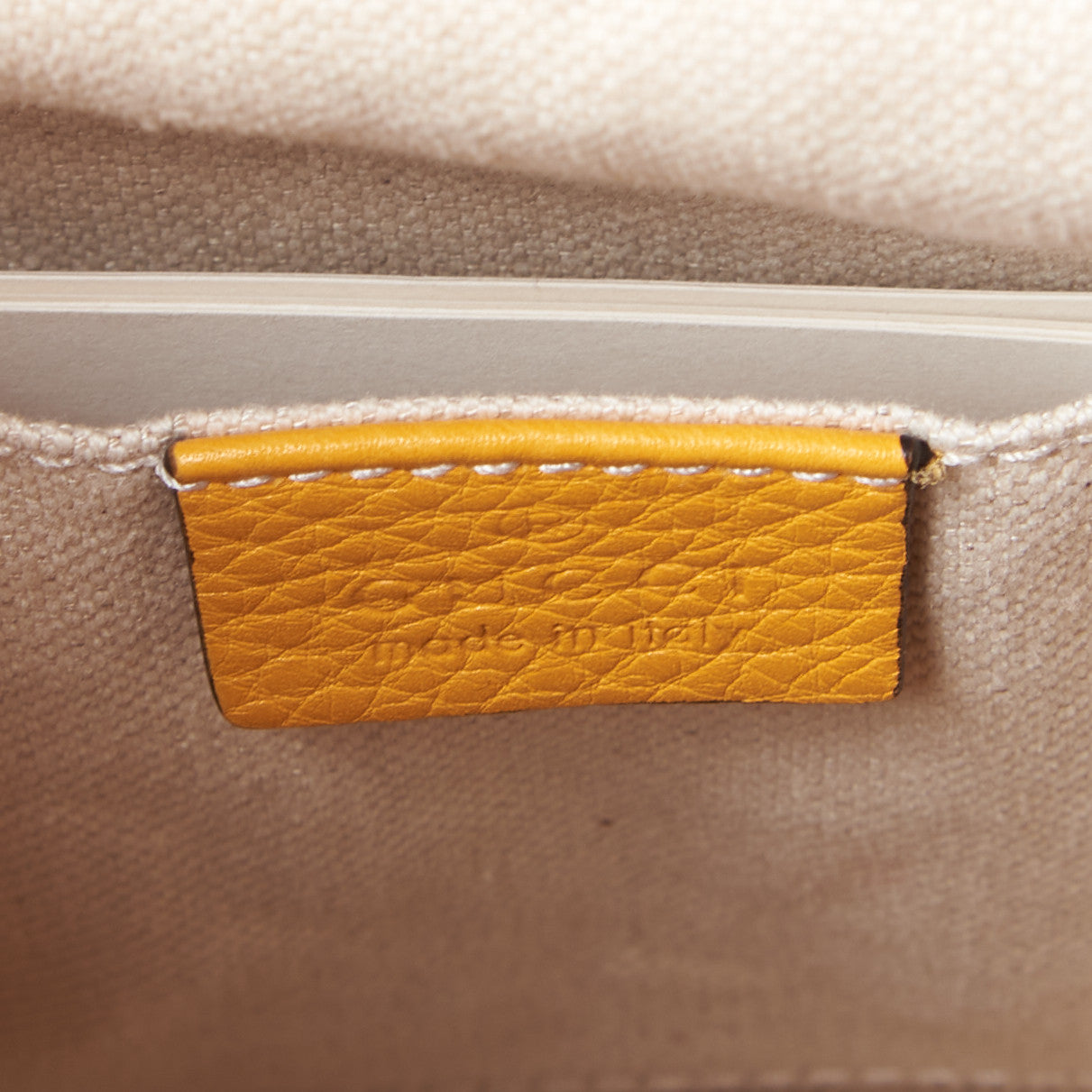 Calfskin Bamboo Small Backpack Yellow
