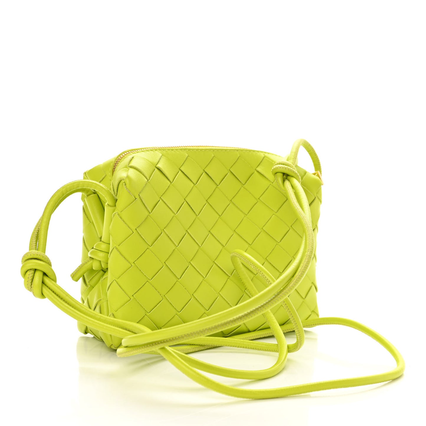 Nappa Intrecciato Mini Loop Camera Bag Acid Kiwi