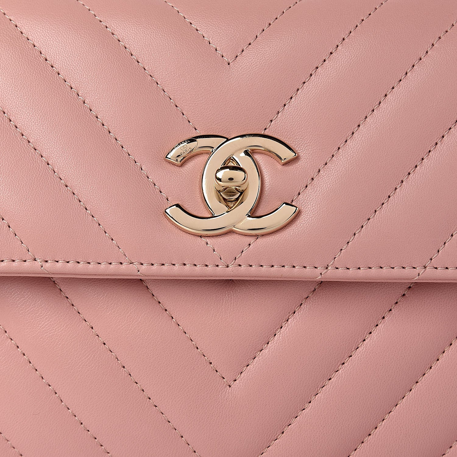 Chanel Lambskin Chevron Quilted Small Trendy CC Dual Handle Flap Bag Light Pink 12 of 13