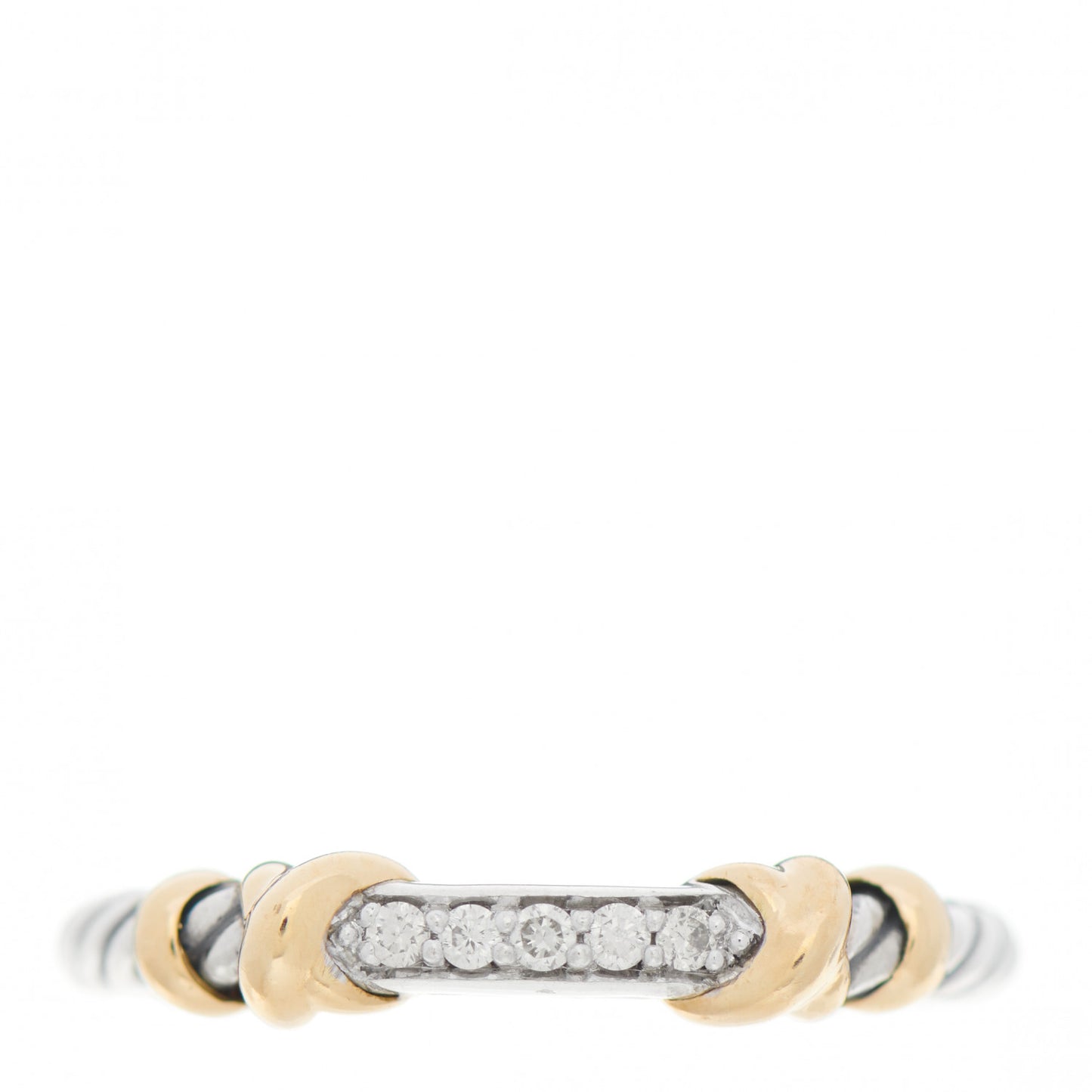 Sterling Silver 18K Yellow Gold Diamond Petite Helena Wrap Ring 52 6