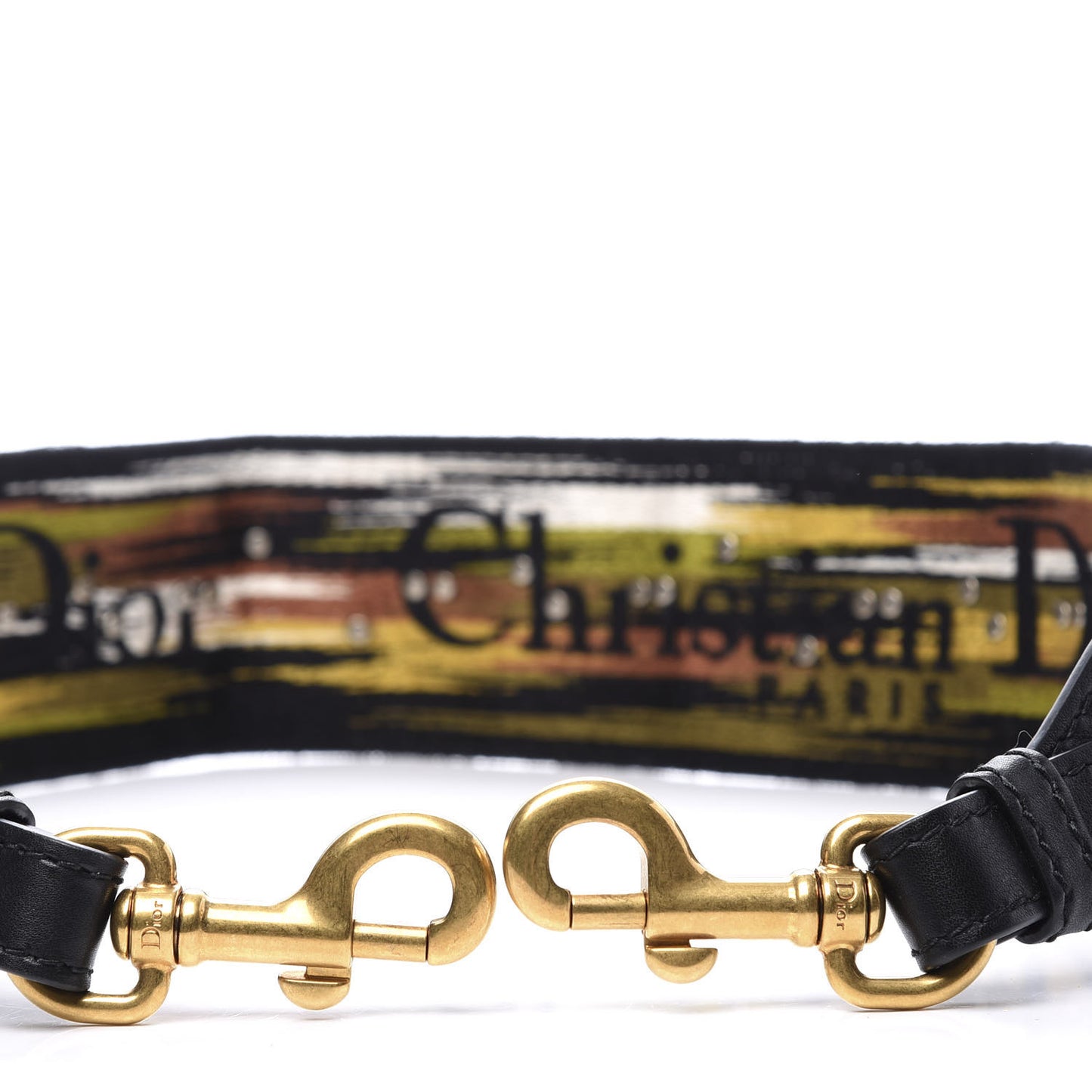 Canvas Embroidered Studded Shoulder Strap Multicolor Black