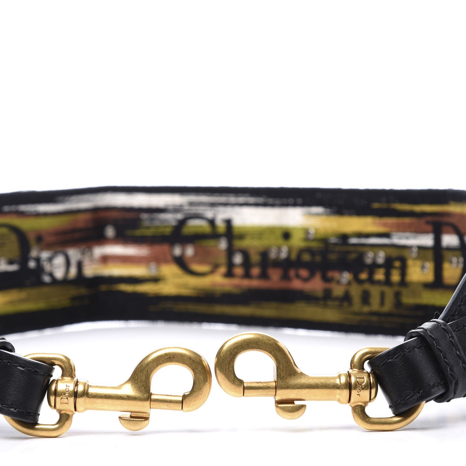 Christian Dior Canvas Embroidered Studded Shoulder Strap Multicolor Black 3 of 6